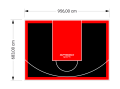 65M2/683X956CM CZARNO-CZERWONE BOISKO DO KOSZYKÓWKI SPEEDSPORT HEXA POWER PRO