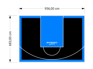 65M2/683X956CM CZARNO-BŁĘKITNE BOISKO DO KOSZYKÓWKI SPEEDSPORT HEXA POWER PRO