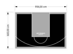 65M2/683X956CM CZARNO-SZARE BOISKO DO KOSZYKÓWKI SPEEDSPORT HEXA POWER PRO
