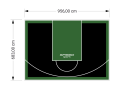 65M2/683X956CM CZARNO-ZIELONE BOISKO DO KOSZYKÓWKI SPEEDSPORT HEXA POWER PRO