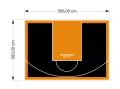 65M2/683X956CM CZARNO-POMARAŃCZOWE BOISKO DO KOSZYKÓWKI SPEEDSPORT HEXA POWER PRO