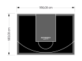 65M2/683X956CM CZARNO-GRAFITOWE BOISKO DO KOSZYKÓWKI SPEEDSPORT HEXA POWER PRO
