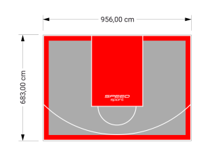 65M2/683X956CM SZARO-CZERWONE BOISKO DO KOSZYKÓWKI SPEEDSPORT HEXA POWER PRO