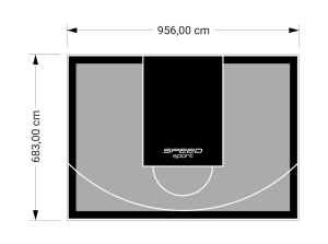 65M2/683X956CM SZARO-CZARNE BOISKO DO KOSZYKÓWKI SPEEDSPORT HEXA POWER PRO