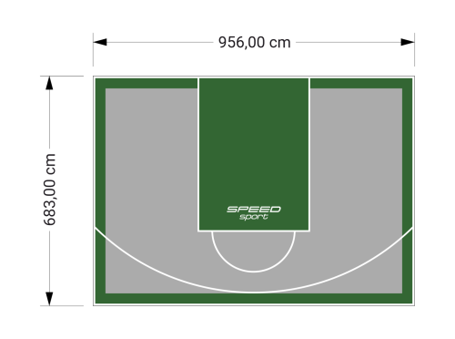 65M2/683X956CM SZARO-ZIELONE BOISKO DO KOSZYKÓWKI SPEEDSPORT HEXA POWER PRO