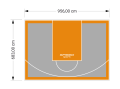 65M2/683X956CM SZARO-POMARAŃCZOWE BOISKO DO KOSZYKÓWKI SPEEDSPORT HEXA POWER PRO
