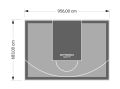 65M2/683X956CM SZARO-GRAFITOWE BOISKO DO KOSZYKÓWKI SPEEDSPORT HEXA POWER PRO