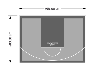 65M2/683X956CM SZARO-GRAFITOWE BOISKO DO KOSZYKÓWKI SPEEDSPORT HEXA POWER PRO