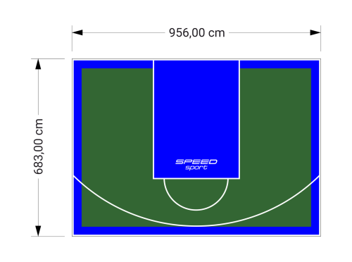 65M2/683X956CM ZIELONO-NIEBIESKIE BOISKO DO KOSZYKÓWKI SPEEDSPORT HEXA POWER PRO