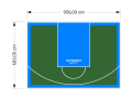 65M2/683X956CM ZIELONO-BŁĘKITNE BOISKO DO KOSZYKÓWKI SPEEDSPORT HEXA POWER PRO