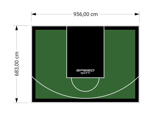 65M2/683X956CM ZIELONO-CZARNE BOISKO DO KOSZYKÓWKI SPEEDSPORT HEXA POWER PRO