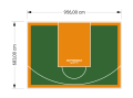 65M2/683X956CM ZIELONO-POMARAŃCZOWE BOISKO DO KOSZYKÓWKI SPEEDSPORT HEXA POWER PRO