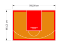 65M2/683X956CM POMARAŃCZOWO-CZERWONE BOISKO DO KOSZYKÓWKI SPEEDSPORT HEXA POWER PRO
