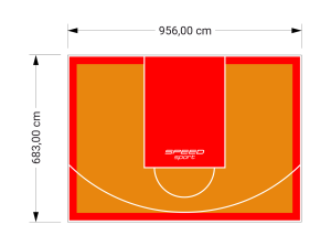 65M2/683X956CM POMARAŃCZOWO-CZERWONE BOISKO DO KOSZYKÓWKI SPEEDSPORT HEXA POWER PRO
