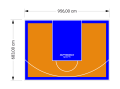 65M2/683X956CM POMARAŃCZOWO-NIEBIESKIE BOISKO DO KOSZYKÓWKI SPEEDSPORT HEXA POWER PRO