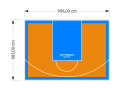 65M2/683X956CM POMARAŃCZOWO-BŁĘKITNE BOISKO DO KOSZYKÓWKI SPEEDSPORT HEXA POWER PRO