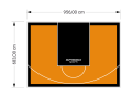 65M2/683X956CM POMARAŃCZOWO-CZARNE BOISKO DO KOSZYKÓWKI SPEEDSPORT HEXA POWER PRO