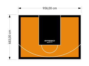 65M2/683X956CM POMARAŃCZOWO-CZARNE BOISKO DO KOSZYKÓWKI SPEEDSPORT HEXA POWER PRO