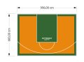 65M2/683X956CM POMARAŃCZOWO-ZIELONE BOISKO DO KOSZYKÓWKI SPEEDSPORT HEXA POWER PRO