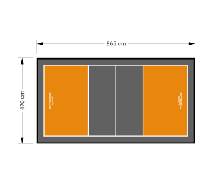 41M2/865x470CM POMARAŃCZOWO-GRAFITOWE BOISKO DO SIATKÓWKI SPEEDSPORT HEXA POWER PRO