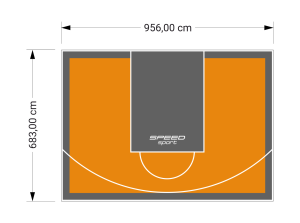 65M2/683X956CM POMARAŃCZOWO-GRAFITOWE BOISKO DO KOSZYKÓWKI SPEEDSPORT HEXA POWER PRO