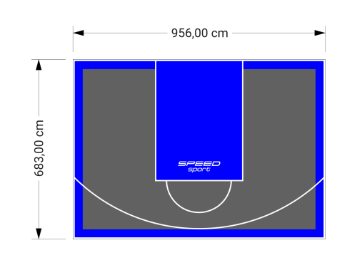 65M2/683X956CM GRAFITOWO-NIEBIESKIE BOISKO DO KOSZYKÓWKI SPEEDSPORT HEXA POWER PRO
