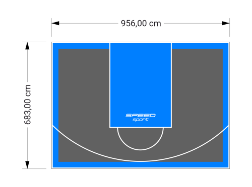 65M2/683X956CM GRAFITOWO-BŁĘKITNE BOISKO DO KOSZYKÓWKI SPEEDSPORT HEXA POWER PRO