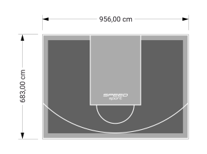 65M2/683X956CM GRAFITOWO-SZARE BOISKO DO KOSZYKÓWKI SPEEDSPORT HEXA POWER PRO
