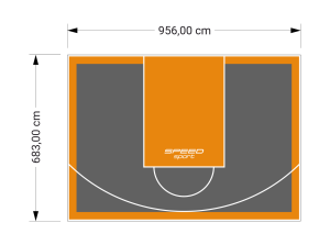 65M2/683X956CM GRAFITOWO-POMARAŃCZOWE BOISKO DO KOSZYKÓWKI SPEEDSPORT HEXA POWER PRO