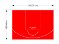 65M2/683X956CM CZERWONE BOISKO DO KOSZYKÓWKI SPEEDSPORT HEXA POWER PRO