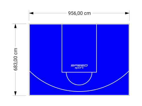65M2/683X956CM NIEBIESKIE BOISKO DO KOSZYKÓWKI SPEEDSPORT HEXA POWER PRO