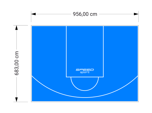 65M2/683X956CM BŁĘKITNE BOISKO DO KOSZYKÓWKI SPEEDSPORT HEXA POWER PRO
