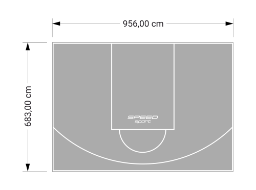 65M2/683X956CM SZARE BOISKO DO KOSZYKÓWKI SPEEDSPORT HEXA POWER PRO