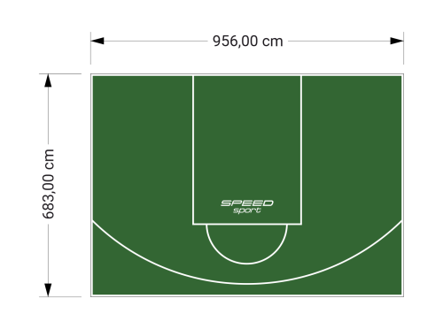 65M2/683X956CM ZIELONE BOISKO DO KOSZYKÓWKI SPEEDSPORT HEXA POWER PRO