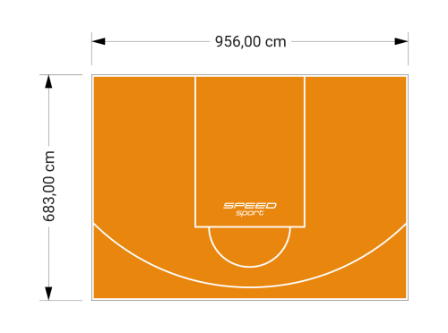 65M2/683X956CM POMARAŃCZOWE BOISKO DO KOSZYKÓWKI SPEEDSPORT HEXA POWER PRO
