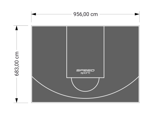 65M2/683X956CM GRAFITOWE BOISKO DO KOSZYKÓWKI SPEEDSPORT HEXA POWER PRO