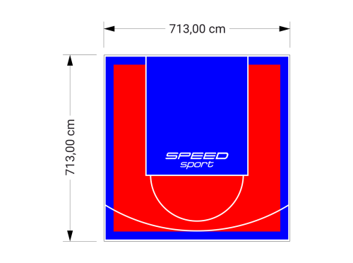 51M2/713X713CM CZERWONO-NIEBIESKIE BOISKO DO KOSZYKÓWKI SPEEDSPORT HEXA POWER PRO