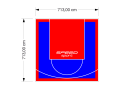 51M2/713X713CM NIEBIESKO-CZERWONE BOISKO DO KOSZYKÓWKI SPEEDSPORT HEXA POWER PRO