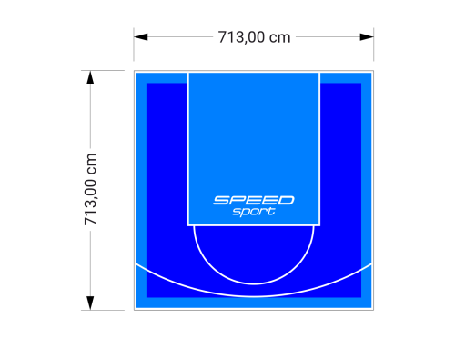 51M2/713X713CM NIEBIESKO-BŁĘKITNE BOISKO DO KOSZYKÓWKI SPEEDSPORT HEXA POWER PRO