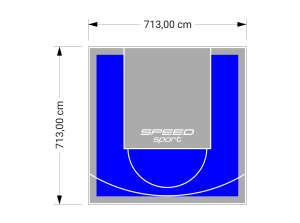 51M2/713X713CM NIEBIESKO-SZARE BOISKO DO KOSZYKÓWKI SPEEDSPORT HEXA POWER PRO