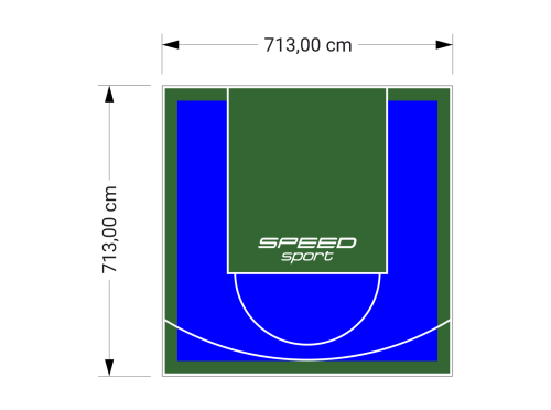 51M2/713X713CM NIEBIESKO-ZIELONE BOISKO DO KOSZYKÓWKI SPEEDSPORT HEXA POWER PRO