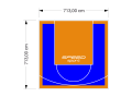 51M2/713X713CM NIEBIESKO-POMARAŃCZOWE BOISKO DO KOSZYKÓWKI SPEEDSPORT HEXA POWER PRO