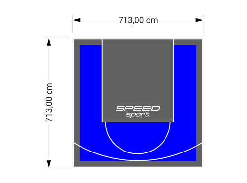51M2/713X713CM NIEBIESKO-GRAFITOWE BOISKO DO KOSZYKÓWKI SPEEDSPORT HEXA POWER PRO