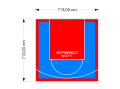 51M2/713X713CM BŁĘKITNO-CZERWONE BOISKO DO KOSZYKÓWKI SPEEDSPORT HEXA POWER PRO