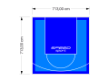 51M2/713X713CM BŁĘKITNO-NIEBIESKIE BOISKO DO KOSZYKÓWKI SPEEDSPORT HEXA POWER PRO