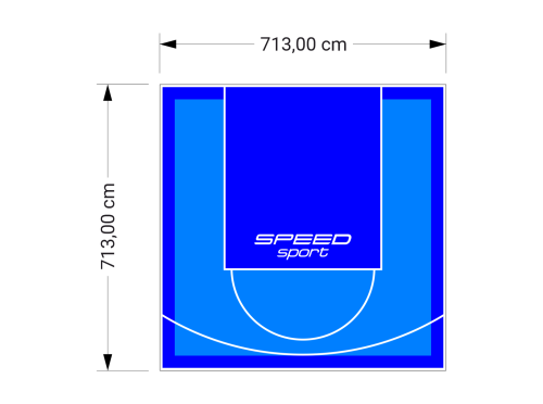 51M2/713X713CM BŁĘKITNO-NIEBIESKIE BOISKO DO KOSZYKÓWKI SPEEDSPORT HEXA POWER PRO