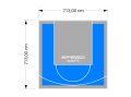 51M2/713X713CM BŁĘKITNO-SZARE BOISKO DO KOSZYKÓWKI SPEEDSPORT HEXA POWER PRO