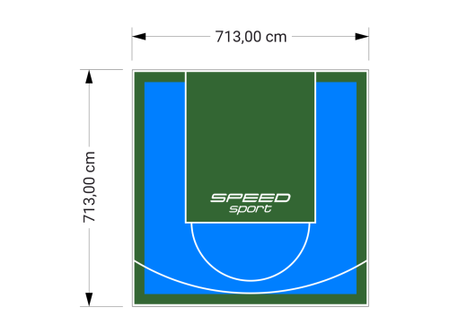 51M2/713X713CM BŁĘKITNO-ZIELONE BOISKO DO KOSZYKÓWKI SPEEDSPORT HEXA POWER PRO