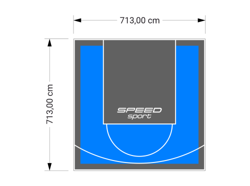 51M2/713X713CM BŁĘKITNO-GRAFITOWE BOISKO DO KOSZYKÓWKI SPEEDSPORT HEXA POWER PRO