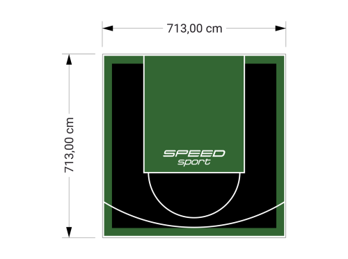51M2/713X713CM CZARNO-ZIELONE BOISKO DO KOSZYKÓWKI SPEEDSPORT HEXA POWER PRO